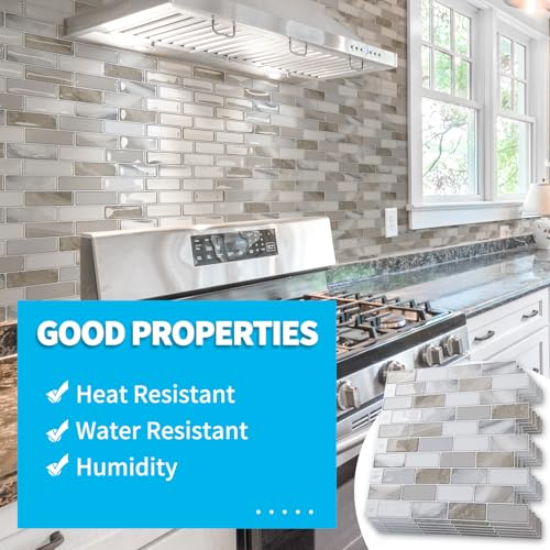 Art3d 10-Sheet Peel and Stick Backsplash Tile for Kitchen - 12”×12” Stick on Wall Tile for Kitchen Bathroom Countertop Living Room, Beige & White - color: Beige & White