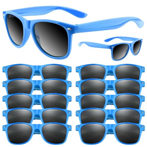 ASTARON Sunglasses Bulk, 6/12/24/48 Pack Sunglasses Party Favors for Summer Beach Pool Birthday Wedding Party Supplies - color: Sky Blue