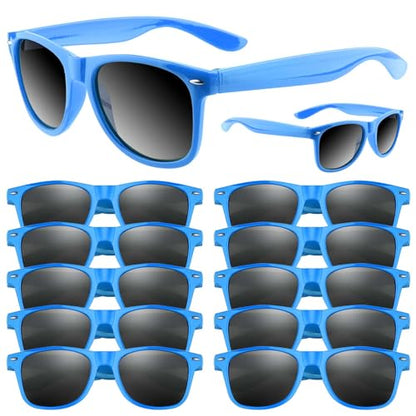 ASTARON Sunglasses Bulk, 6/12/24/48 Pack Sunglasses Party Favors for Summer Beach Pool Birthday Wedding Party Supplies - color: Sky Blue