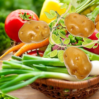 VALICLUD 4Pcs Artificial Potato Strings Lifelike Fake Potatoes Decoration for Farmhouse Kitchen Hanging Garland Photo Props 17.71X3.54X2.55 Inch