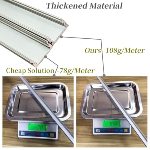 THMOOTHER LED Strip U Channel Diffuser 10-Pack 6.56FT,17X7.5MM Surface Mounted Tape Light Aluminum Track with Milky Cover Cabinet,Stairs,Counter,Wall Flush Installed Low Profile - color: Silver