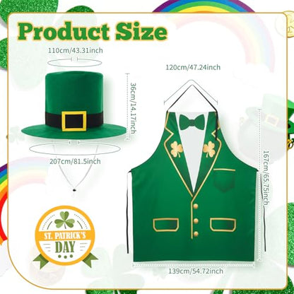 Mepase 12ft Skeleton Costume Accessories Set Oversize Hat and Apron Prop Giant Outdoor Indoor Yard Garden Lawn Decoration - style: St. Patrick's Day
