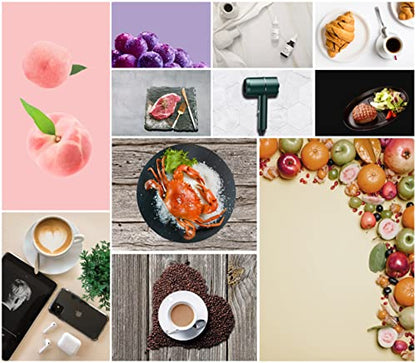 7PCS 14Patterns Double-Sided Photography Background Paper, Waterproof Reusable 34x23in Flat Lay Photo Tabletop Backdrops for Product Food Jewelry Cosmetics Makeup