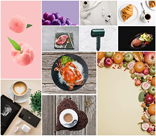 7PCS 14Patterns Double-Sided Photography Background Paper, Waterproof Reusable 34x23in Flat Lay Photo Tabletop Backdrops for Product Food Jewelry Cosmetics Makeup