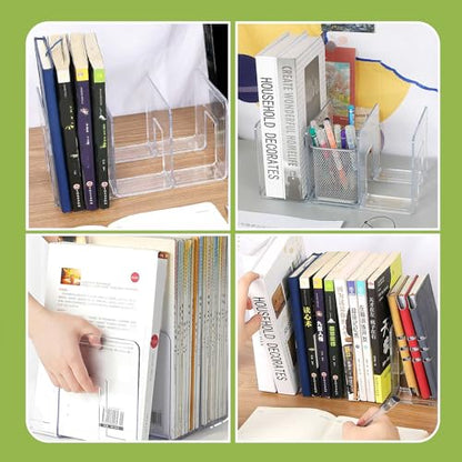 2 Pcs Acrylic Clear Purse Storage Organizers, 4 Sections Dividers in Bedroom Office (bright) - color: bright