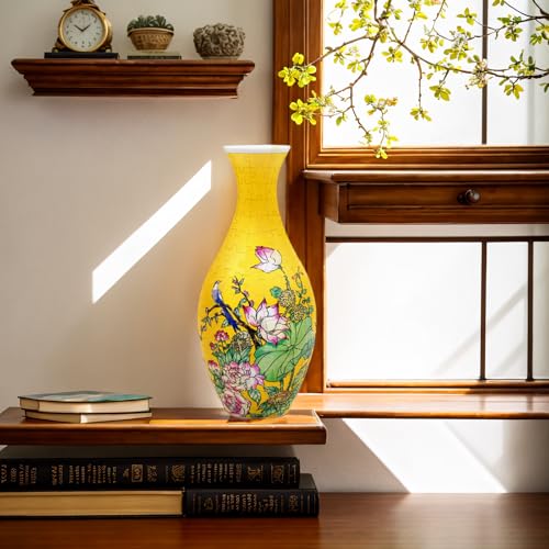 3D Puzzle Vase for Adults, 160-Piece Unique Curved Plastic Flower Vase,House Warming Gift for Flower Arrangements and Home Decor, for Mom (Lotus) - color: A-lotus