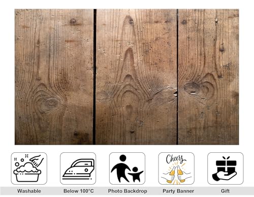 8x8ft Rustic Industrial Wood Backdrop Vintage Planks with Nails Photography Background for Flat Lay Photos and Event Decorations Tapestry Photo Booth Props - size: 8x8ft