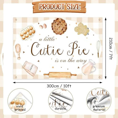 AIBIIN 10x7ft Baby Shower Backdrop - Little Cutie Pie is On The Way Photography Background - Party Decorations - Photo Booth Props - size: 10x7ft