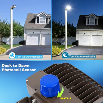 150W LED Parking Lot Light Trunnion Mount Dusk to Dawn 5000K Commercial Area Security LED Parking Lot Lights IP65 Waterproof 85-277V for Driveways Barn Parking Lot Stadium - size: 150W Trunnion Mount
