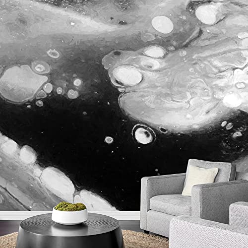 wall26 Removable Wall Sticker/Wall Mural Black & White Dark Lava Lamp Waves Abstract Shapes Digital Art Modern Art Decorative Panorama Multicolor for Living Room, Bedroom, Office - 100"x144" - color: W28-2206-IRS03, size: 100"x144"