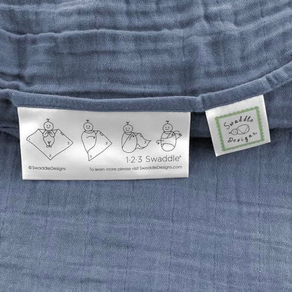 SwaddleDesigns Cotton Muslin Swaddle Blankets for Baby Boy & Baby Girl, Set of 4, Neutral Receiving Blankets for Newborn, Baby Registry & Gift, 46x46 inches, Coastal - color: Coastal