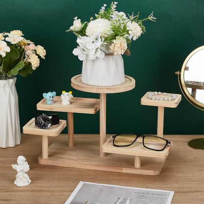 FINGERINSPIRE 5 Layer Wood Riser Stands Navajo White Tiered Display Rack Ladder Wood Display Stand Jewelry Stands Jewelry Organizer Holder for Jewelry Succulent Plants Home Decoration