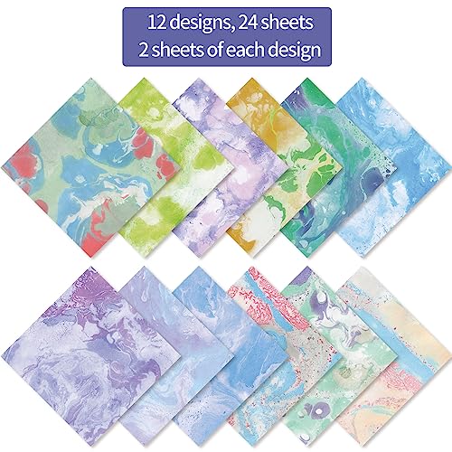 6x6” 160gsm cardstock Single Sided Scrapbooking 24 Papers Pad vintage decoupage scrapbook kit patterned paper junk journal supplies journaling supply scrap paper crafting Halo Staining - color: 24sheets-halo staining