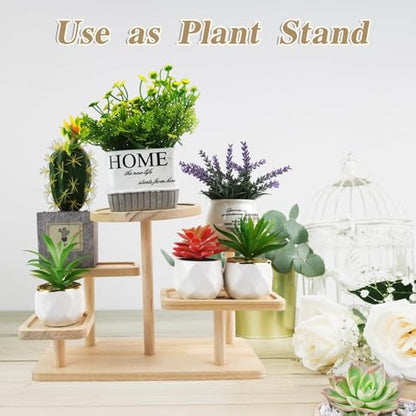 Jewelry Stand, Wooden Tiered Display Rack, Earring Storage Organizer Display Shelves Collectible, Perfume Bracelet Trays for Crafts Sales, Gifts(Brown) (wood) - color: Wood