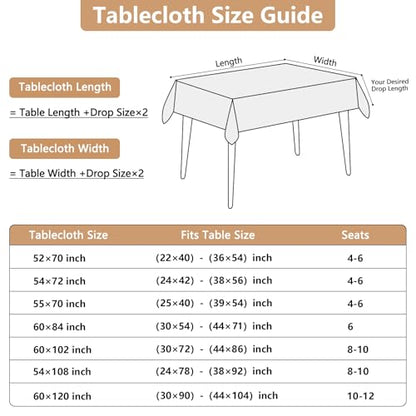 Seenus Beige Fabric Tablecloth Fits 5 Foot Rectangle Table, Spill Resistant & Wipeable Table Cloth, Textured Fabric for 6 Seats Dining Table Kitchen Party, 60 x 84 Inch - color: Beige, size: 84" x 60" (Rectangular)