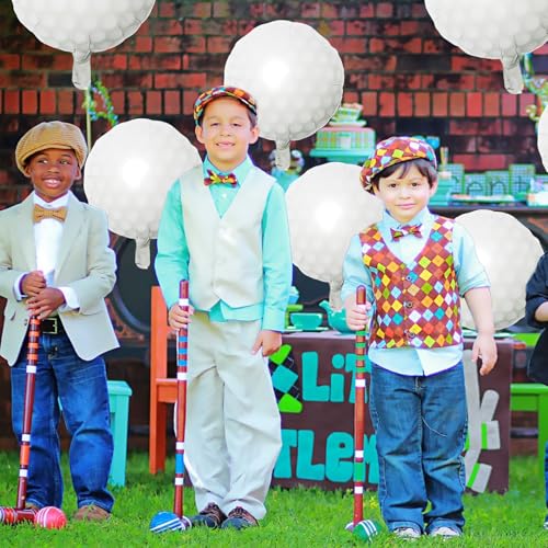 HILAVO 9PCS Golf Balloons - 18Inch Sports Aluminum Foil Balloons for Golf Themed Party Hole In One Birthday Sports Graduation Party Supplies - color: Golf Ball