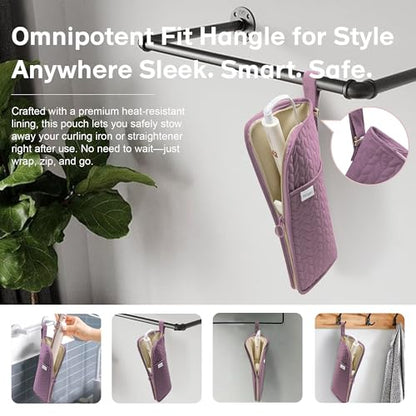 KarSyon Hot Tools Organizer Heat Resistant Mat Case Hair Tools Holder Travel Bag Portable Hair Styling Tools Cover Pouch for Curling Iron,Flat Iron,Hair Straightener (Purple) - color: Purple