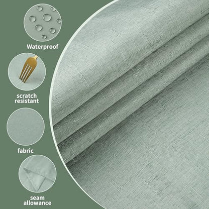 Tablecloths 60x102 Inches Textured Fabric,Natural Water Resistant Spill Proof Table Cloth Washable Small Card Folding Table Covers for Dining, Wedding and Parties，Sage Green - color: Sage Green, size: 60" x 102" (Rectangular)