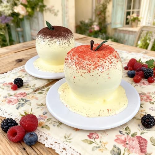 Artificial Display Cake, Realistic Faux Food Model with Chocolate Sprinkles, White Base Decorative Birthday Cake Replica for Bakery Shop Display, Party Props (red) - color: Red
