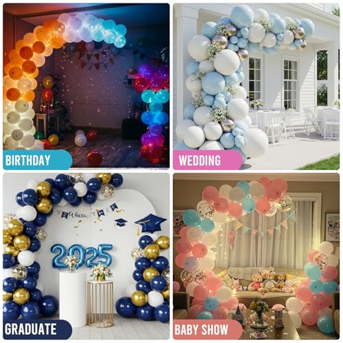 AerWo Lighted Balloon Arch Kit 8.2FT & 6FT, Free Bending Top Half Balloon Arch Stand with Base, Floor Frame for Wedding Birthday Party Baby Shower Yard Lawn Home Christmas Decorations - style: Lighted Half Balloon Arch Stand