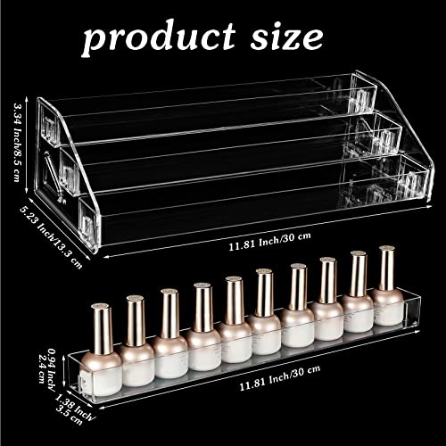 Jetec 2 Pcs Acrylic Card Display Stand Versatile Display for Trading Cards Greeting Card Sunglasses Organizer Nail Polish Holder Essential Oils Cosmetic Cases Eyewear Rack(3 Tiers Style) - style: 3 Tiers Style