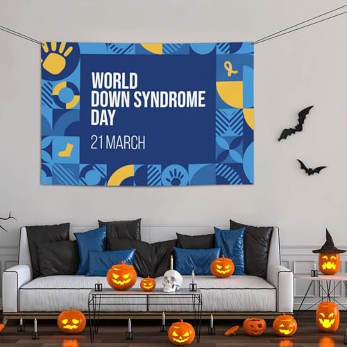 World Down Syndrome Awareness Day Backdrops 47 * 71 Inches Holiday Party Photography Background Indoor Outdoor Festival Photo Banner Booth Props Wall Decoration - color: Red