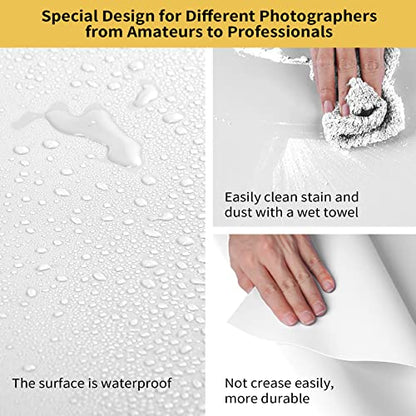 Meking 47.25X78.74 Inch PVC Backdrop Matte&Smooth PVC Background White Background Backdrop Paper for Product Video Photography Photo Studio - color: 47.25x78.74in White