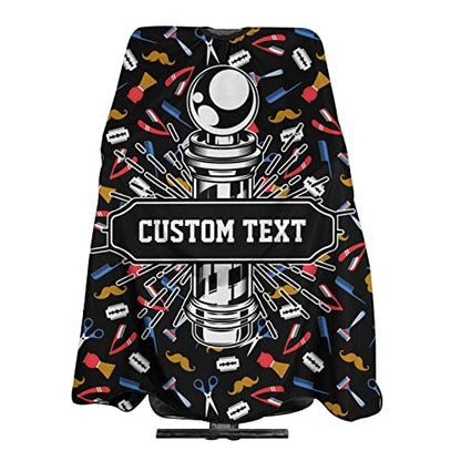 Custom Waterproof Barber Cape Personalized Text Barber Shop Salon Cape for Men Customized Hair Cutting Cape - color: Barber Shop Salon2