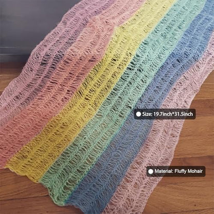 Newborn Photography Props Stretch Newborn Photography Wrap Blanket for Baby Boys Girls Posing Photo Shoot Props - color: Rainbow