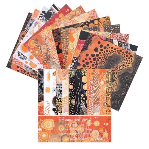 12 Sheets Scrapbook Paper Pads, 12 Designs 6"x6" Single Sides Patterned CardStock Papers, 160gsm Decorative Background Craft Paper, Scrapbooking Pad for Card Making DIY Projects (Embrace the World) - color: Embrace the World