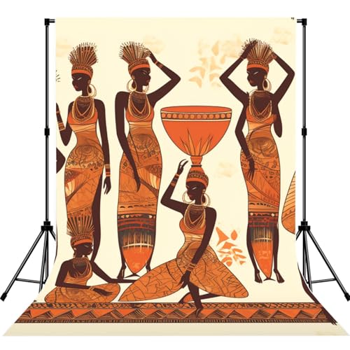 African Tribal Woman Backdrop Background for Photography 5x7ft Photobooth Professional Photo Backdrop Curtains Video Photography Studio Photo Backgrounds Banner Booth Background Screen Parties - color: African Tribal Woman
