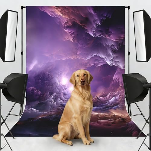 Purple Galaxy Backdrop Background for Photography 5x7ft Photobooth Professional Photo Backdrop Curtains Video Photography Studio Photo Backgrounds Banner Booth Background Screen Parties - color: Purple Galaxy