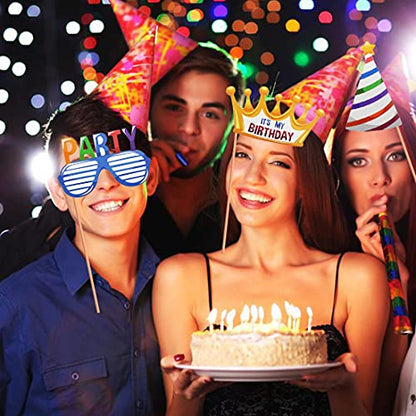 18pcs Birthday Photo Booth Props Party Decorations for Women Men Fiesta Photo Props Party Favors