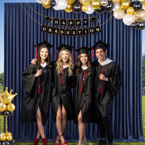 10ft x 10ft Navy Blue Backdrop Curtains for Parties, Wrinkle Free Fabric Drapes for Backdrop Decorations Cloth for Graduation Wedding Birthday Baby Shower Photography Party Background Curtain - color: Navy Blue, size: W5' x H10'(2 panels)