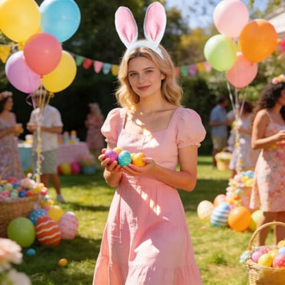 YNITSED Bunny Ears Headbands for Women Cosplay Costume Accessories - color: P