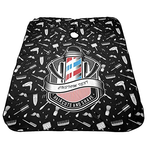 Custom Waterproof Barber Cape Personalized Text Barber Shop Salon Cape for Men Customized Hair Cutting Cape - color: Barber-b08
