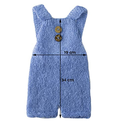 Zeroest Baby Photography Props Boy Girl Photo Shoot Outfits Newborn Crochet Infant Knitted Clothes Mohair Outfit - color: Light Blue