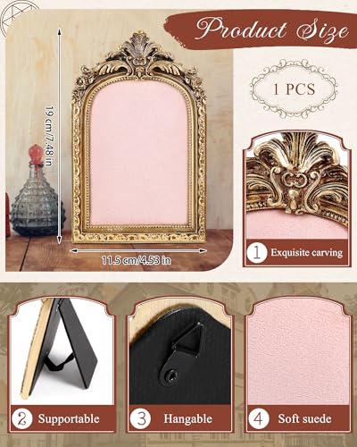 Wonderjune Jewelry Display Stand Vintage Necklace Organizer Ring Holder Earring Tray Resin Jewelry Photography Props Frame with Velvet Backing for Gifts - color: Pink, size: 7.4 x 4.5 Inches, style: Elegant
