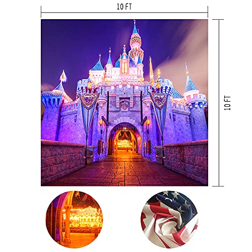 10x10Ft Fantasy Castle Night Scene Backdrop for Children Birthday Party Photo Video Studio Props BJLSME17 - size: 10x10Ft