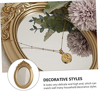 1pc Retro Decorative Mirror Tray Elegant Storage Makeup Home Photo Prop Accent for