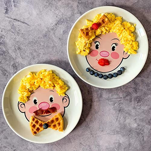 Genuine Fred MS. FOOD FACE Kids' Ceramic Dinner Plate - style: MRS. FOOD FACE