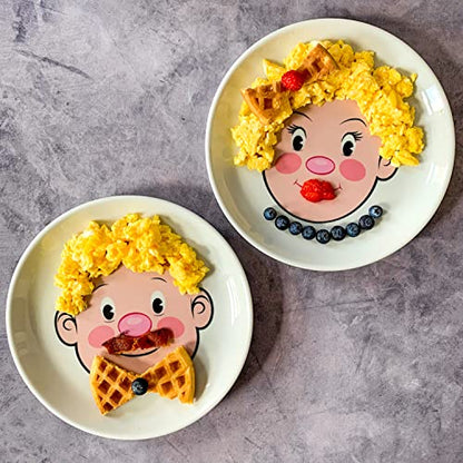 Genuine Fred MS. FOOD FACE Kids' Ceramic Dinner Plate - style: MRS. FOOD FACE