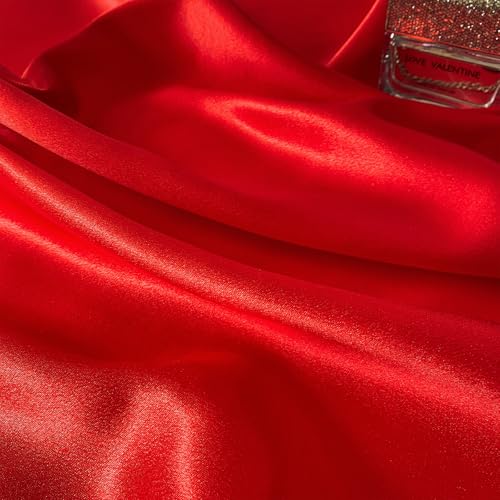 RUDONG M Satin Photography Backdrop 3.3x2.5ft - Wrinkle-Free Silky Fabric Background for Jewelry/Cosmetics/Flat Lay/Studio, Red Backdrop Cloth (100x75cm) - color: Red