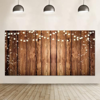 Rustic Wooden Backdrop - Brown Vintage Wood Plank Wall - 20x10ft - size: 20x10ft