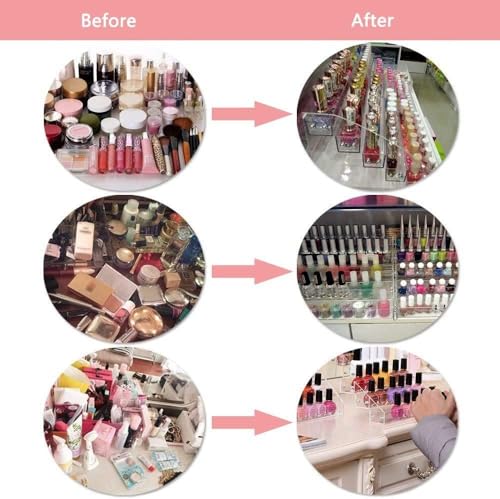 6 Tiers Acrylic Essential Oil Display Rack Nail Polish Organizer Plastic Collection Container for Paints Dropper Bottle Makeup Tabletop Desktop Retail Store Shelf Storage Case Stand Fair Show Holder - size: 6 Floors