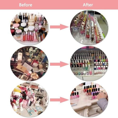 6 Tiers Acrylic Essential Oil Display Rack Nail Polish Organizer Plastic Collection Container for Paints Dropper Bottle Makeup Tabletop Desktop Retail Store Shelf Storage Case Stand Fair Show Holder - size: 6 Floors