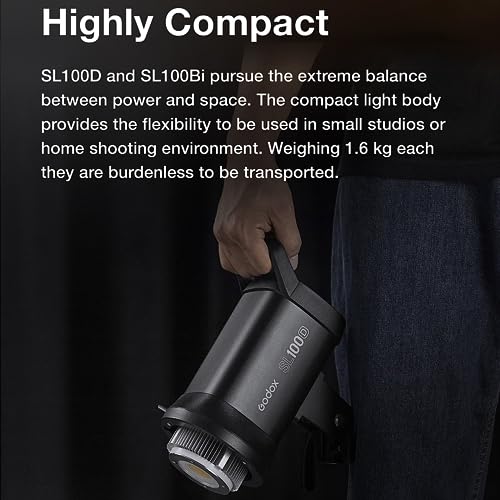 Godox SL100Bi 2 Light Kit 100W Continuous LED Video Light bowens mount photography lighting with Softbox Light stand for video recording, YouTube Gaming keylight, Portrait Shooting, Location Interview