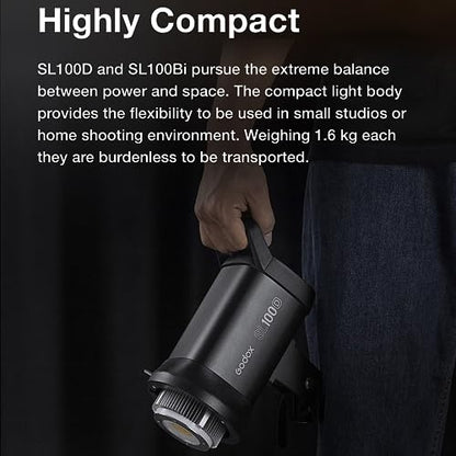 Godox SL100Bi 2 Light Kit 100W Continuous LED Video Light bowens mount photography lighting with Softbox Light stand for video recording, YouTube Gaming keylight, Portrait Shooting, Location Interview