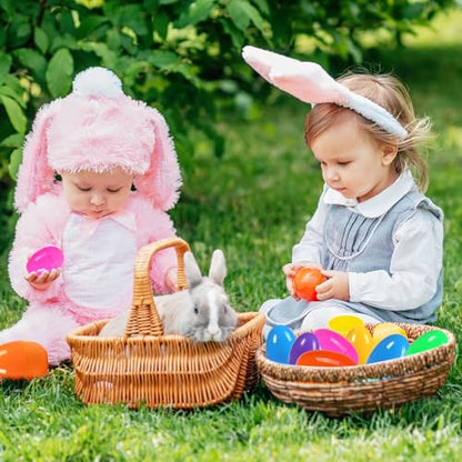 30Pcs Fillable Easter Eggs, 2.36'' Plastic Bright Easter Eggs Empty Bulk Assortment, Perfect for Easter Egg Hunt/Surprise Egg