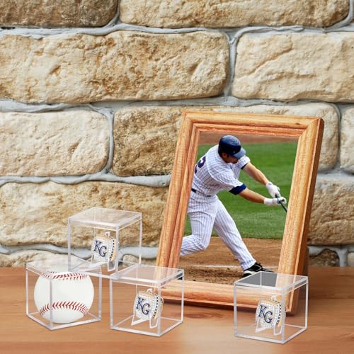 9 Pack Championship Ring Display Case Clear Acrylic Ring Case Display Box for Sports Baseball Basketball Softball Golf Single Ring Holder Stand, 2.16 Inch - size: 9 Pack